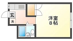 京山サンコーポ 1Kの間取図画像