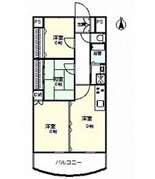 ウェルネス中仙道 3DKの間取図画像
