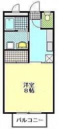 イーストリバー268ふじおかA 1Kの間取図画像