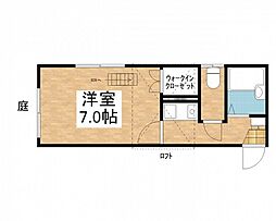 プレール庭瀬駅前 1Kの間取図画像