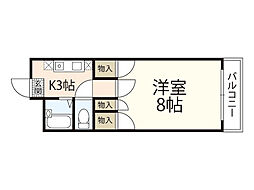 エスポアール北長瀬 1Kの間取図画像
