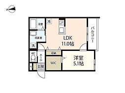 GRACE COURT 青江 1LDKの間取図画像