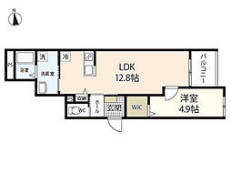 GRACE COURT 青江 1LDKの間取図画像