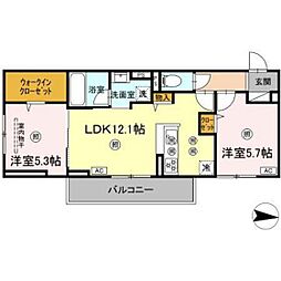 Villa Plum 2LDKの間取図画像