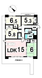 ブリティッシュティンバー尾崎 4LDKの間取図画像