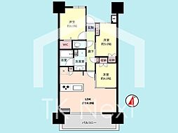 ライオンズ那覇三原マスターズゲート 3LDKの間取図画像