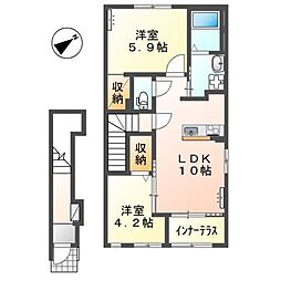 アヴェニール 2LDKの間取図画像
