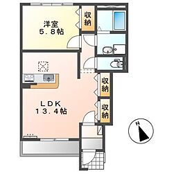 アイリス・ハイム 1LDKの間取図画像