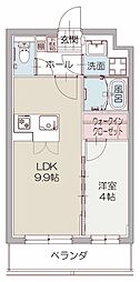 ギガサウス 1LDKの間取図画像