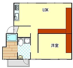 シーサ野里2 1LDKの間取図画像