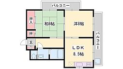 あづみマンション 2LDKの間取図画像