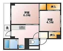 リーガルハウス小野1棟 2Kの間取図画像