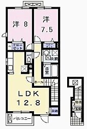 カーサフェリーチェ2 2LDKの間取図画像