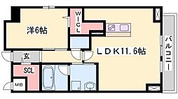 さくら三左衛門堀 1LDKの間取図画像