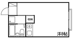 ノーブル寺家 ワンルームの間取図画像