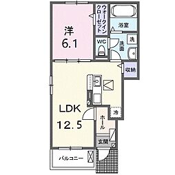 シーズンテラス勝原 1LDKの間取図画像