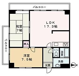 ハッピーライフフジ 2LDKの間取図画像