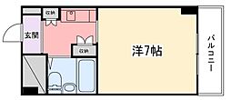 飾磨中村コーポ 1Kの間取図画像