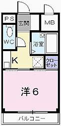サンドミール 1Kの間取図画像