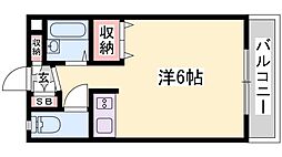 パールメゾン新在家 ワンルームの間取図画像
