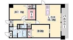 フランディル・ルミエ思案橋 2LDKの間取図画像