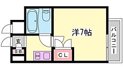 プレアール姫路龍野町 1Kの間取図画像