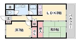 小玉ハイツ 2DKの間取図画像