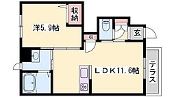 ケンタッキーブルーグラス 1LDKの間取図画像