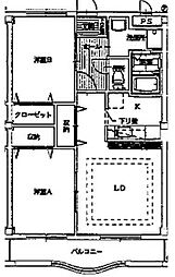 リーフガーデン 2LDKの間取図画像