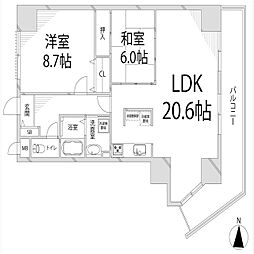 キャッスルコート東辻井 2LDKの間取図画像