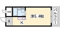 しらさぎメモリアルホール 1Kの間取図画像