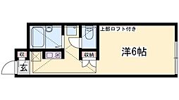 サニーフラット辻井 1Kの間取図画像