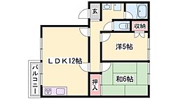 シャルム壱番館 2LDKの間取図画像