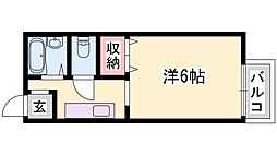 サンライフアイE棟 1Kの間取図画像