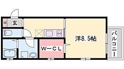 キラーナコート 1Kの間取図画像