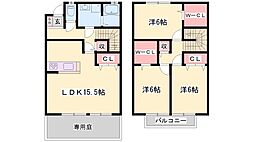 メゾンセジュールA棟 3LDKの間取図画像