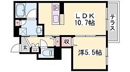 メゾン・ラ・ソルピアA 1LDKの間取図画像