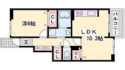 カルムメゾン2 1LDKの間取図画像