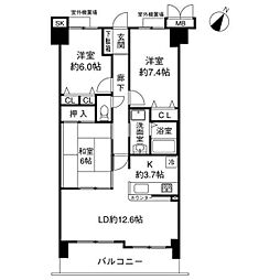 エンブレイス加古川 3LDKの間取図画像