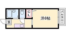 アーバン和 1Kの間取図画像