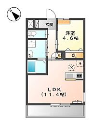 ウィンサムパイン2 1LDKの間取図画像