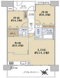 マーレ加古川駅前タワー 3LDKの間取図画像