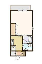 クオリティライフ壱番館 1Kの間取図画像