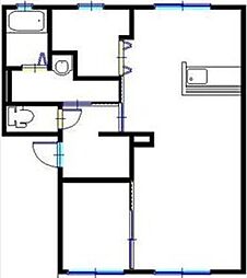 ロイヤルハイツ1棟 1LDKの間取図画像