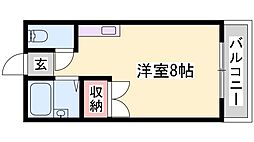 ブルースノーシラクニ ワンルームの間取図画像