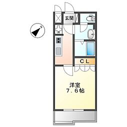 リアン 1Kの間取図画像