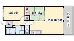 ハッピーコートさんわ 2LDKの間取図画像