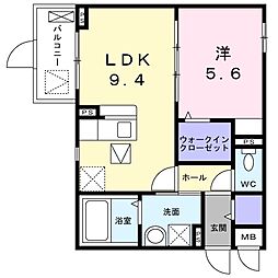 ソフイアコート加古川 1LDKの間取図画像