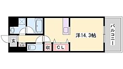 OA.FLAT西延末 ワンルームの間取図画像