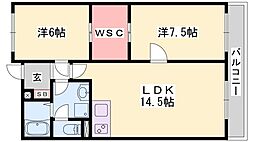 サンコミュニティ 2LDKの間取図画像